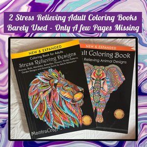 2 Stress Relieving Adult Coloring Books